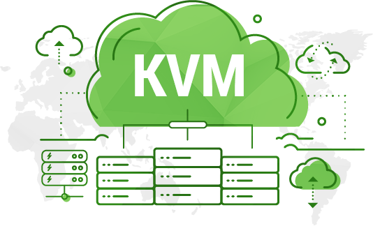Mākoņu VPS KVM serveris kvm hosting image green