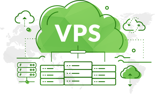 Mākoņu VPS serveris vps hosting image green