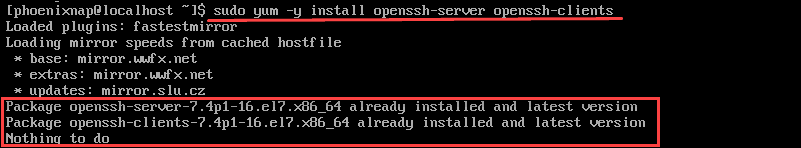 Install and Enable OpenSSH on CentOS 7 install openssh server client