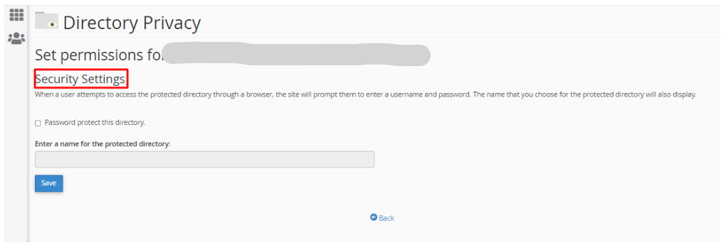How do I password protect a directory/folder on my website? directory privacy set permission