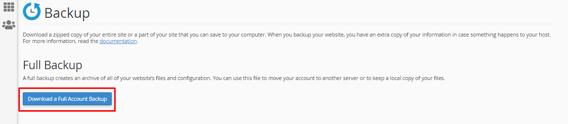 How to Use the cPanel Backup Tool? download acc backup