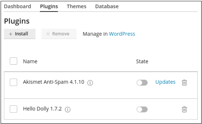 How to manage plugins using the cPanel WordPress Toolkit plugins list wordpress toolkit