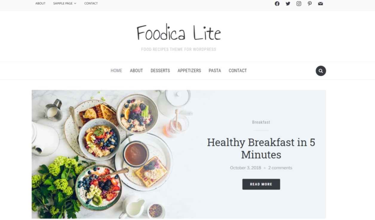 Best Free WordPress Themes wordpress theme foodica