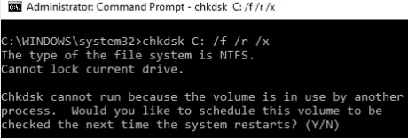 Filesystem check command promt 1 1